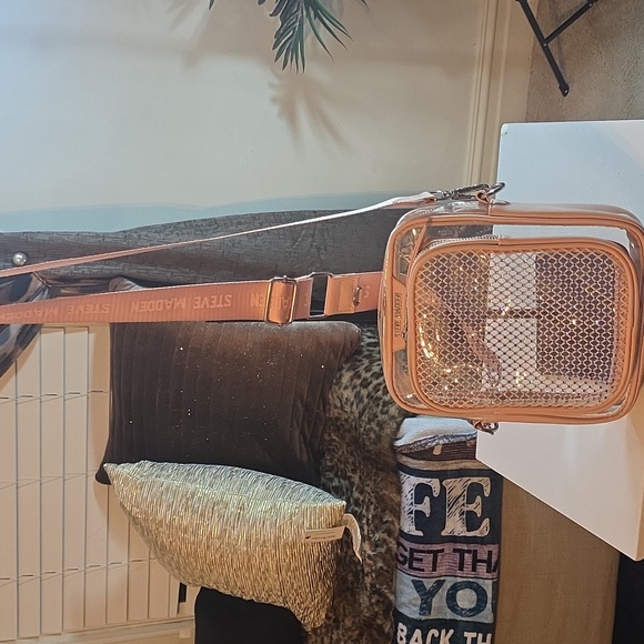 Steve Madden Transparent Bag with Pink Accents. NWOT. FREE WALLET. - Picture 2 of 7